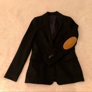 Zara chic pinstripe blazer with shoulder patch sz S
